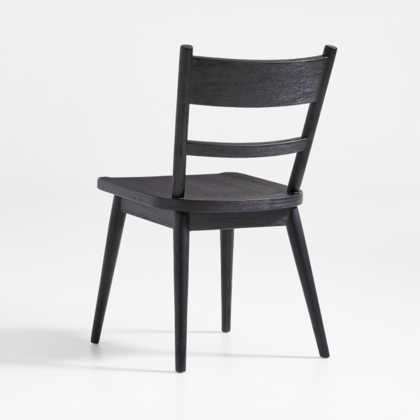 4 WoodBee Craft "The Onyx Ladder" Handcrafted Black Wooden Ladder Back Dining Chairs (Set of 2)
