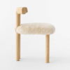 5 WoodBee Craft "The Nordic Cloud" Handcrafted Bouclé T-Bar Dining Chairs (Set of 2)