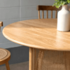 5 WoodBee Craft "The Solstice Round" Handcrafted Cane Mesh Base Dining Table