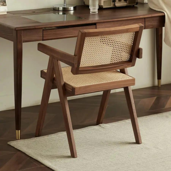 5 WoodBee Craft "The Capitol V" Handcrafted V Leg Cane Desk Armchair