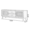 5 WoodBee Craft "The Solstice Credenza" Handcrafted Rattan Cane Door Wood TV Console