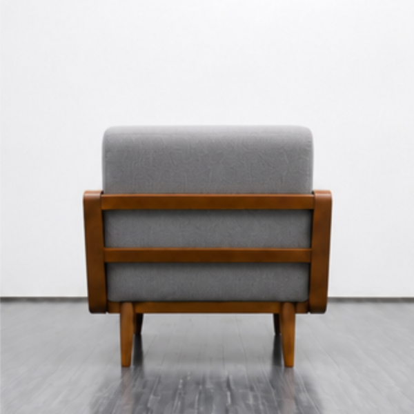 WoodBee Craft "The Nordic Solo" Premium Single Seater Cane Armchair Sofa