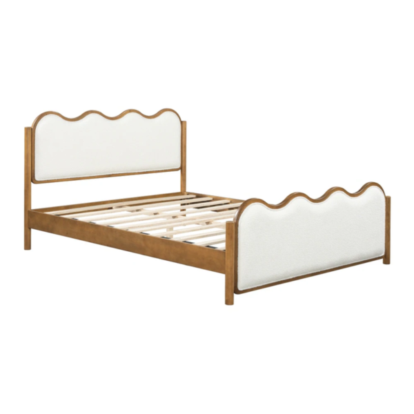 5 WoodBee Craft "The Cloud Scallop" Premium Scalloped Bouclé Wood Bed Frame