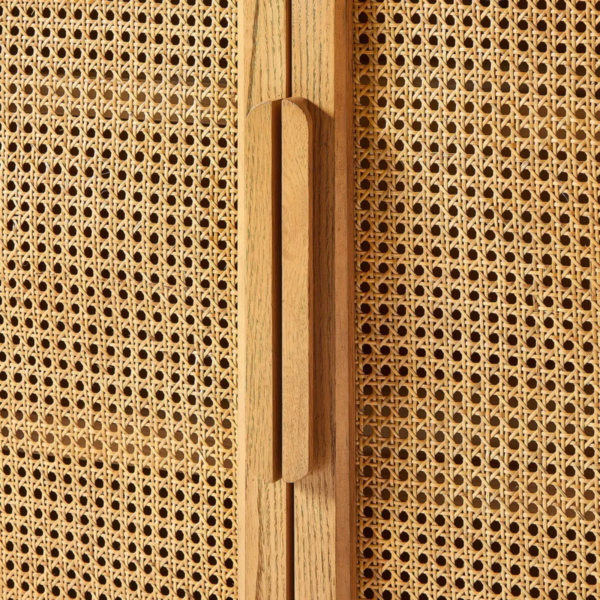 5 WoodBee Craft "The Archway Sanctuary" Handcrafted Arched Cane Door Shoe Storage Cabinet