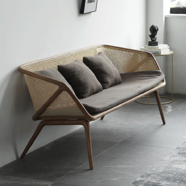 5 WoodBee Craft "The Solstice Trio" Handcrafted 3 Seater Rattan Barrel Mesh Sofa