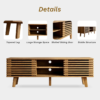 6 WoodBee Craft "The Horizon Slatted" Handcrafted Slatted Wood TV Console Cabinet