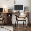 6 WoodBee Craft "The Capitol V" Handcrafted V Leg Cane Desk Armchair
