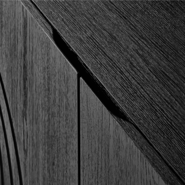 6 WoodBee Craft "The Eclipse Arch" Handcrafted Carved Black Wood TV Console Credenza