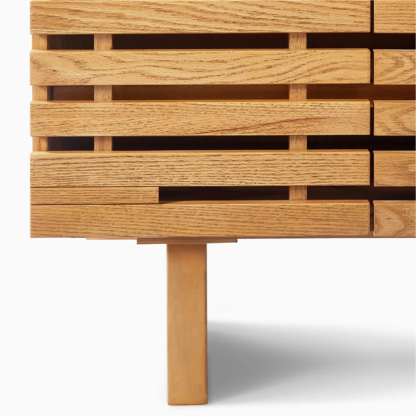 6 WoodBee Craft "The Gridline Breeze" Handcrafted Ventilated Slatted Wood Shoe Cabinet