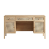WoodBee Craft "The Artisan Atelier" Natural Cane Wood Executive Computer Desk