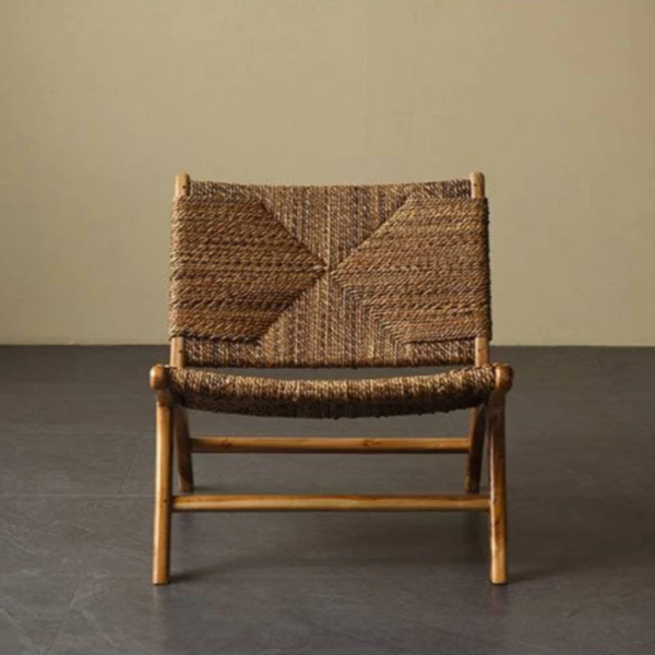 7 WoodBee Craft "The Solstice Wave" Handcrafted Woven Rope Low Lounge Chair