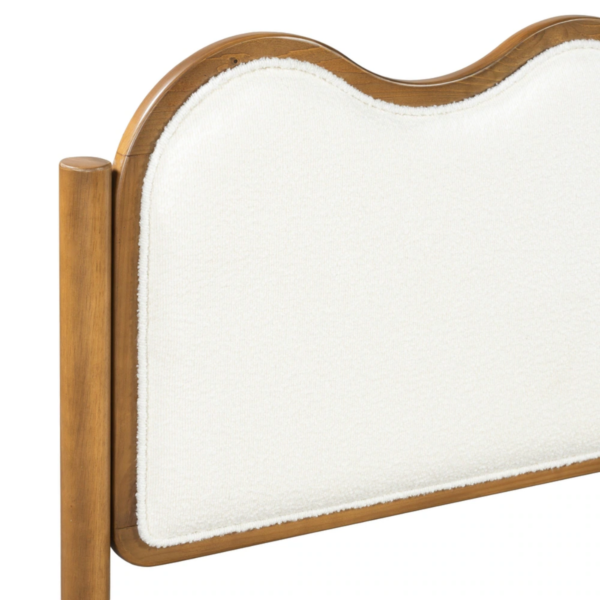 7 WoodBee Craft "The Cloud Scallop" Premium Scalloped Bouclé Wood Bed Frame
