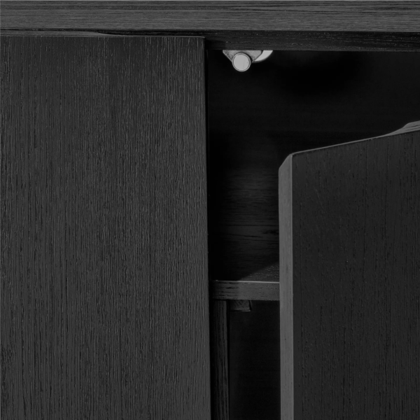 7 WoodBee Craft "The Eclipse Arch" Handcrafted Carved Black Wood TV Console Credenza
