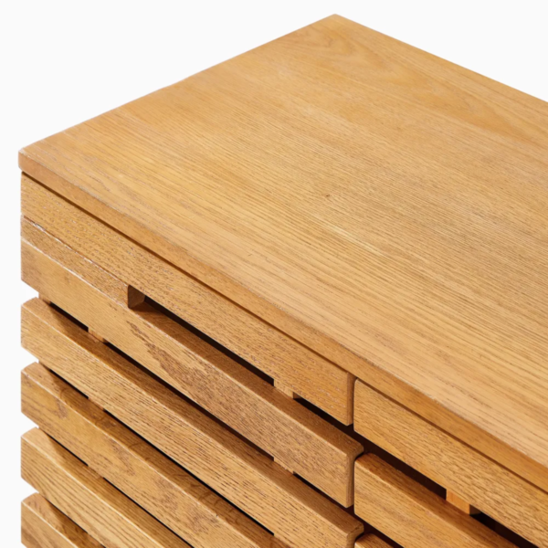 7 WoodBee Craft "The Gridline Breeze" Handcrafted Ventilated Slatted Wood Shoe Cabinet