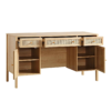 WoodBee Craft "The Artisan Atelier" Natural Cane Wood Executive Computer Desk
