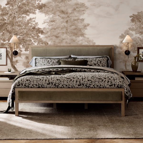 7 WoodBee Craft "The Haven Linen" Premium Upholstered Wood Panel Bed Frame