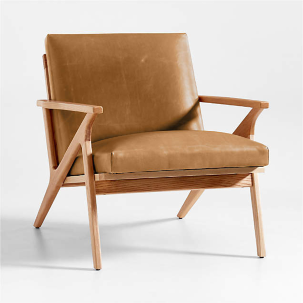 7 WoodBee Craft "The Cavett Retro" Premium Mid Century Leatherette Accent Chair