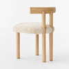 7 WoodBee Craft "The Nordic Cloud" Handcrafted Bouclé T-Bar Dining Chairs (Set of 2)