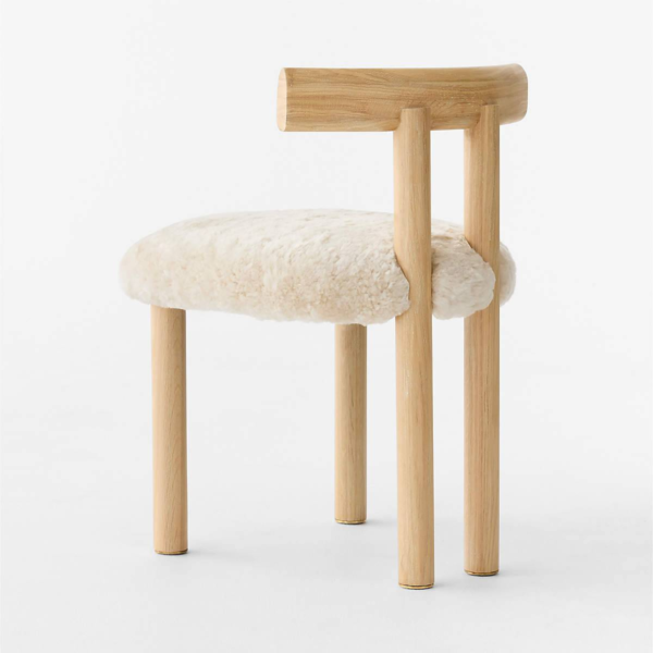 7 WoodBee Craft "The Nordic Cloud" Handcrafted Bouclé T-Bar Dining Chairs (Set of 2)