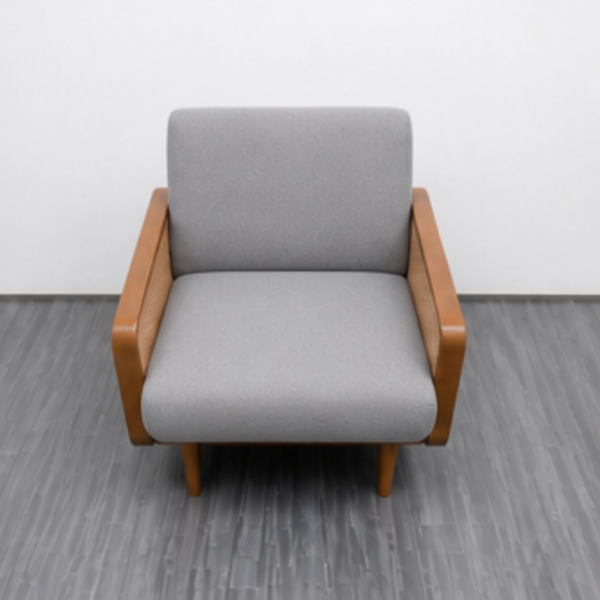 WoodBee Craft "The Nordic Solo" Premium Single Seater Cane Armchair Sofa