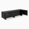 8 WoodBee Craft "The Eclipse Arch" Handcrafted Carved Black Wood TV Console Credenza