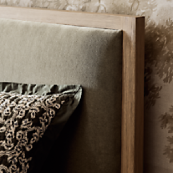 8 WoodBee Craft "The Haven Linen" Premium Upholstered Wood Panel Bed Frame