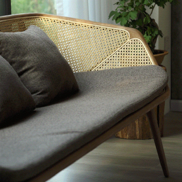 8 WoodBee Craft "The Solstice Trio" Handcrafted 3 Seater Rattan Barrel Mesh Sofa