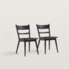 8 WoodBee Craft "The Onyx Ladder" Handcrafted Black Wooden Ladder Back Dining Chairs (Set of 2)