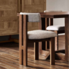 WoodBee Craft "The Nordic Horizon" Handcrafted Upholstered Bouclé Wood Dining Chairs (Set of 2)