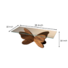 WB-CT-023 WoodBee Craft "The Mariposa" Premium Sculptural Butterfly Glass Coffee Table