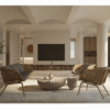WBC-SO-020 (1) WoodBee Craft "The Solstice Trio" Handcrafted 3 Seater Rattan Barrel Mesh Sofa