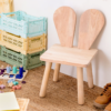 Handcrafted wooden bunny chair with rabbit ear backrest by Woodbee craft