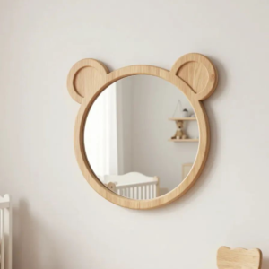 Woodbee craft "The Little Teddy" Handcrafted Kids Wooden Bear Mirror