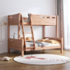 1 Handcrafted natural solid wood bunk bed frame with angled ladder by Woodbee craft