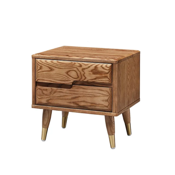 10 Woodbee craft "The Aurelia Retro" Handcrafted Mid-Century Brass Tipped Wooden Nightstand