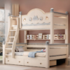 Woodbee craft "The Citadel Haven" Handcrafted Wooden Bunk Bed Ladder Staircase