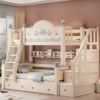 Handcrafted wooden bunk bed ladder staircase with built-in bookshelf by Woodbee craft