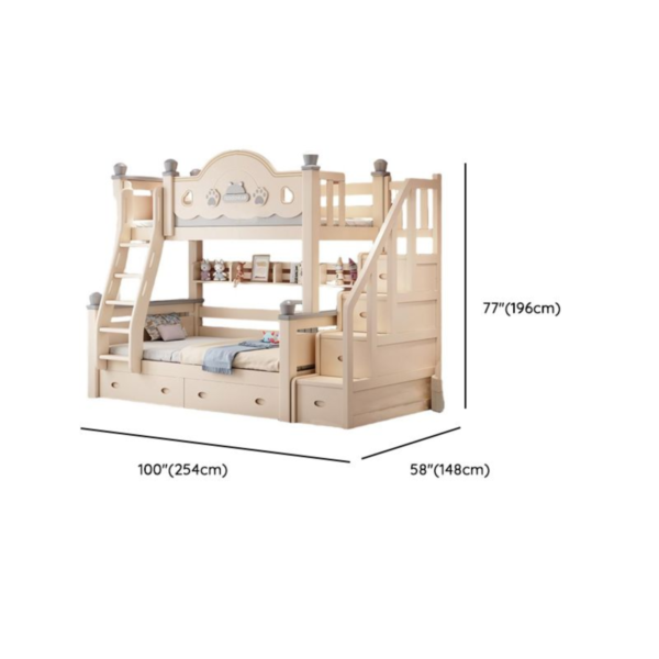 Woodbee craft "The Citadel Haven" Handcrafted Wooden Bunk Bed Ladder Staircase