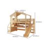 14 Woodbee craft "The Fairytale Cabin" Handcrafted Dollhouse Children Loft Bed