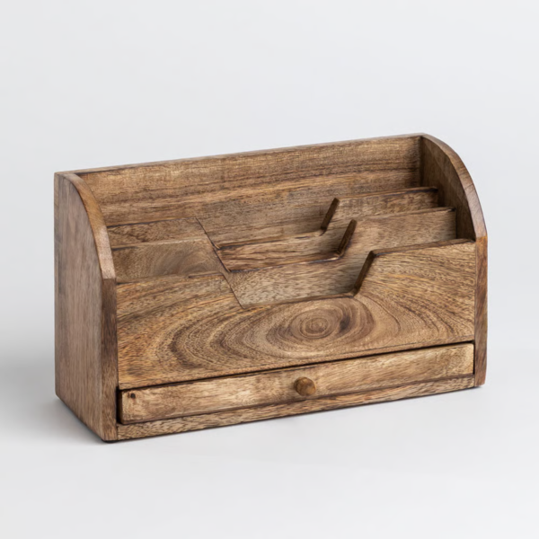 2 WoodBee Craft "The Kanso Tier" Handcrafted Wooden Desk Mail Organizer