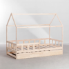 2 WoodBee Craft "The Haven Cottage" Handcrafted Kids House Bed with Pull-Out Trundle