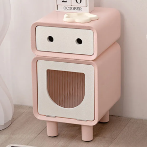 Handcrafted kids robot wooden bedside nightstand with fluted door panel by Woodbee craft