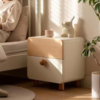 2 Woodbee craft "The Kanso Orbit" Handcrafted Contemporary Solid Wood 2-Drawer Nightstand
