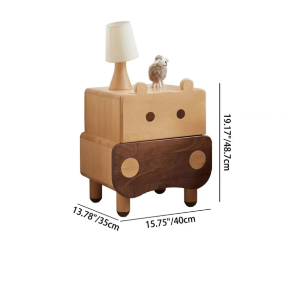 2 Woodbee craft "The Little Grizzly" Handcrafted Kids Wooden Bear Nightstand