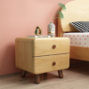 Handcrafted rounded edge solid wood nightstand with open cubby and drawer by Woodbee craft