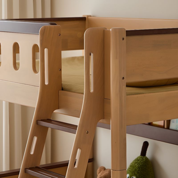 Woodbee craft "The Arbor Haven" Handcrafted Two Tone Wooden Bunk Bed Bookshelf