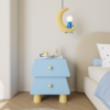 WoodBee Craft "The Prism Pod" Handcrafted Kids Trapezoid Wooden Bedside Table