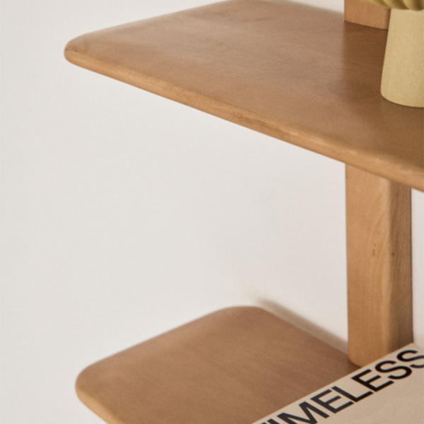 WoodBee Craft "The Nordic Rise" Floating Wall Mounted Ladder Desk with Shelves
