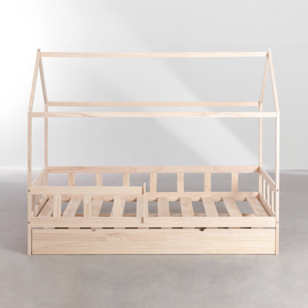 3 WoodBee Craft "The Haven Cottage" Handcrafted Kids House Bed with Pull-Out Trundle