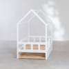 3 WoodBee Craft "The White Haven Cottage" Handcrafted White Trundle House Bed